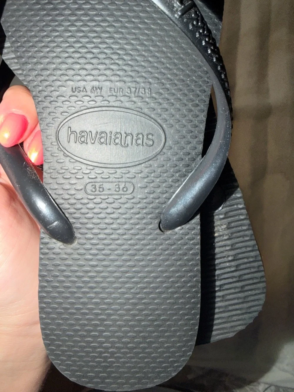 Havaianas Black Slim Strap Flip Flops